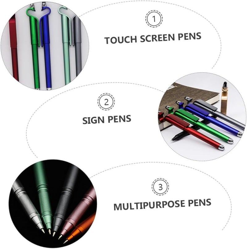 Lurrose Touch Screen Stylus Pen with Phone Stand for Tablets Smartphones Durable Ink Random Color - Image 5